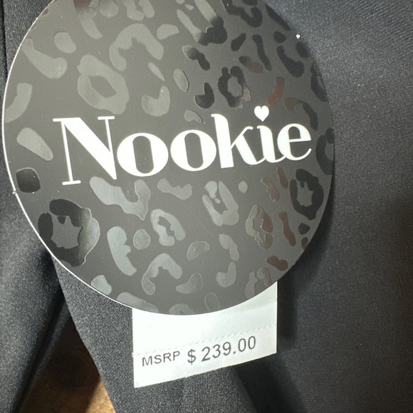 Nookie Cleo Long Sleeve Tie Back Midi dress in Black Size Small NWT - Picture 3 of 6